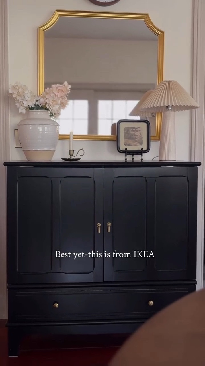 One of my most asked about pieces! 

It truly is the most beautiful piece of furniture. Cannot believe it’s from IKEAA

This cabinet comes with a partition. I just left it out to fit the microwave 

I’m fully aware that I’m a lunatic for buying a piece of furniture just to hide my microwave. 

But I am who I am.

The few times I show my kitchen, I get asked where my microwave is. So here you go

We didn’t have a microwave for a while. I just needed an excuse to buy this cabinet from IKEA…and I got sick of making popcorn on the stove 

IKEA decor, kitchen decor, ikea hack, kitchen organization, ikea in my home, kitchen hacks