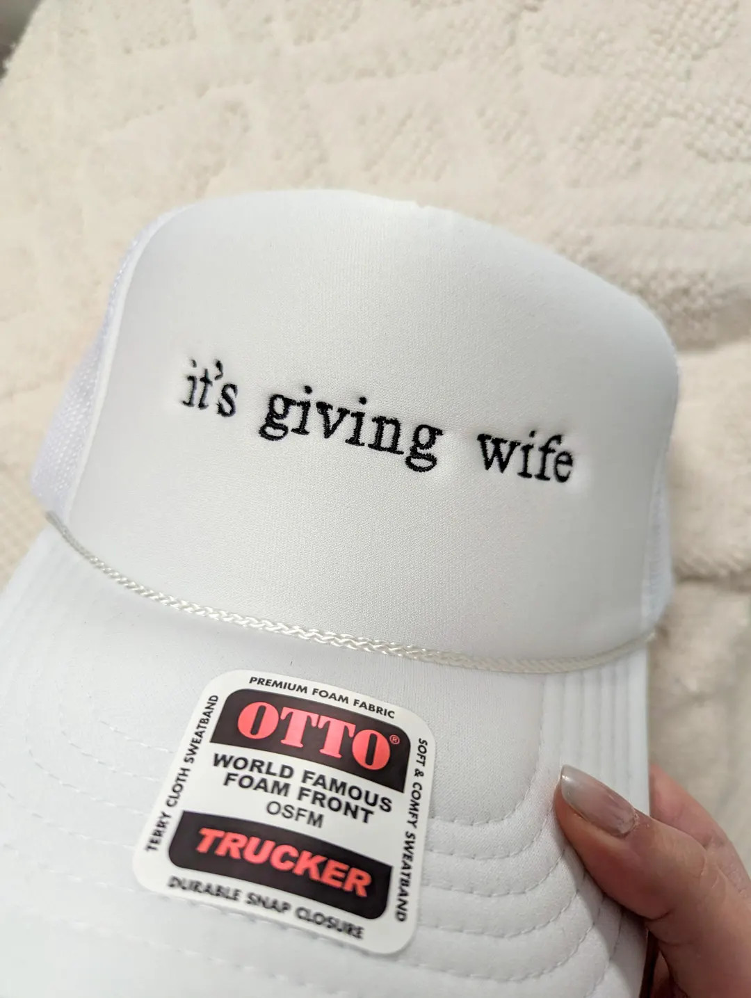 It's Giving Wife Hat, Bridal Bachelorette Party, Embroidered Foam Trucker Hat - Etsy | Etsy (US)