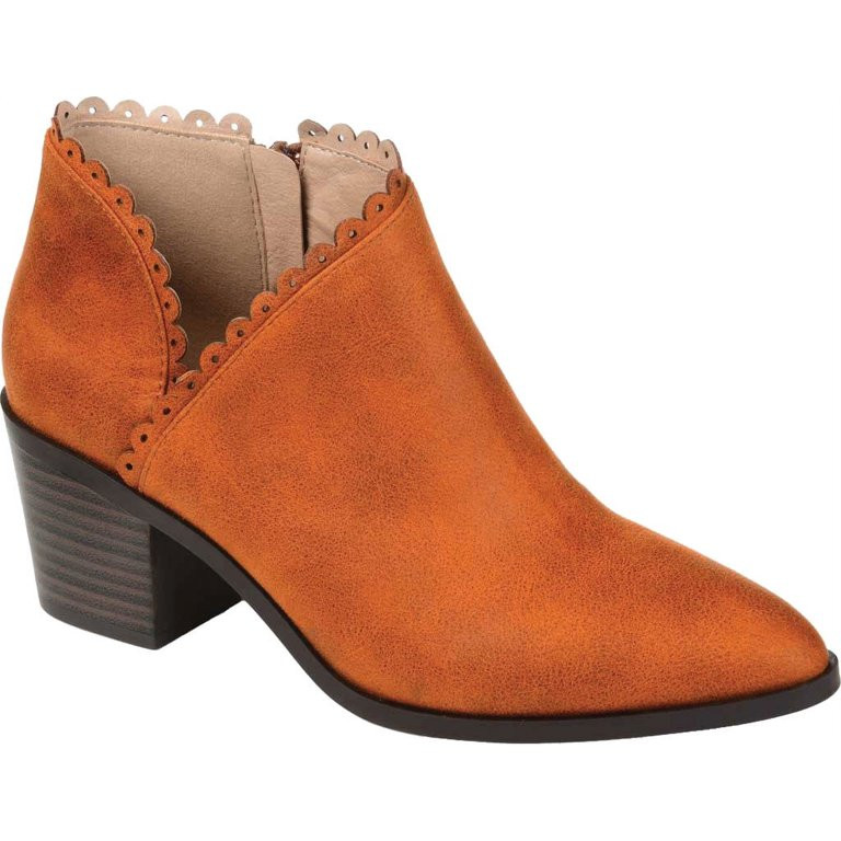 Women's Journee Collection Tessa Ankle Bootie Rust Faux Suede 11 M | Walmart (US)