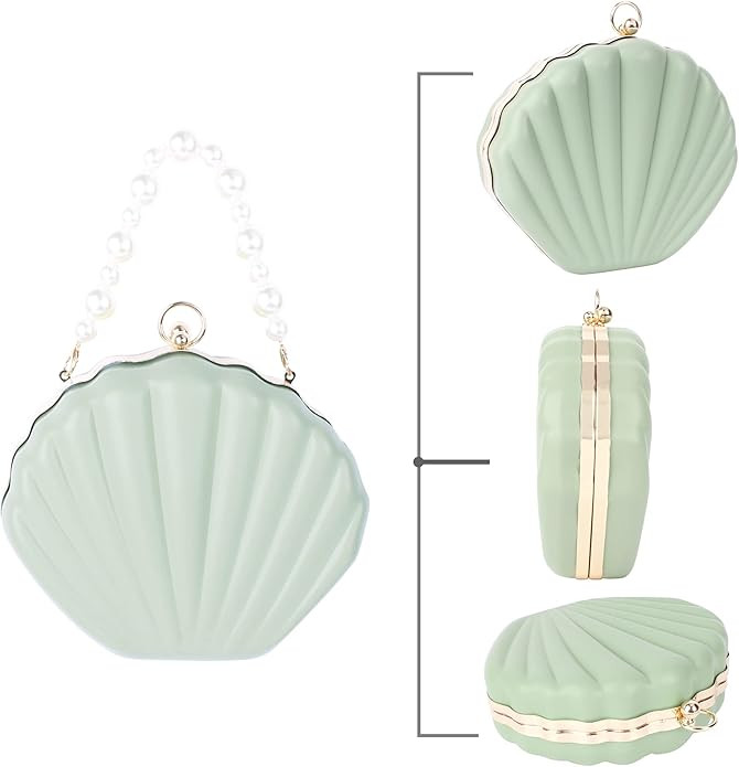 Felice Ann Women Mini Seashell Cross-body Bag Chain Strap Shoulder Bag Evening Clutch | Amazon (US)