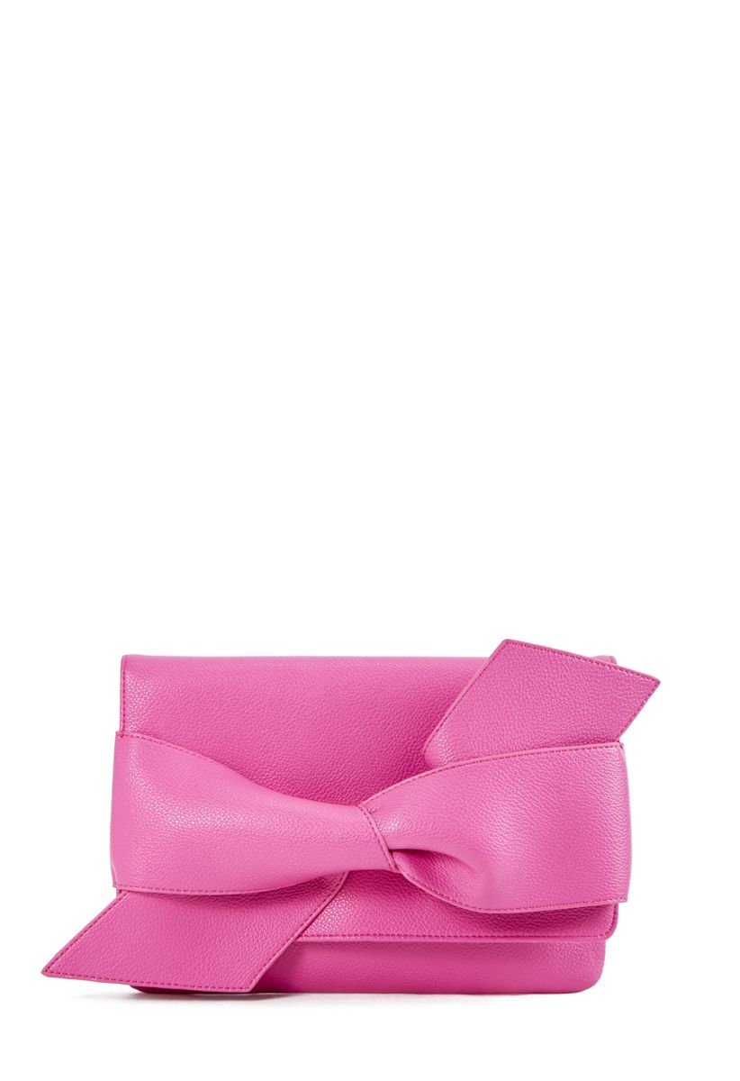 Shoedazzle Bags Brayden Bow Clutch Womens Pink Size OSFM | ShoeDazzle