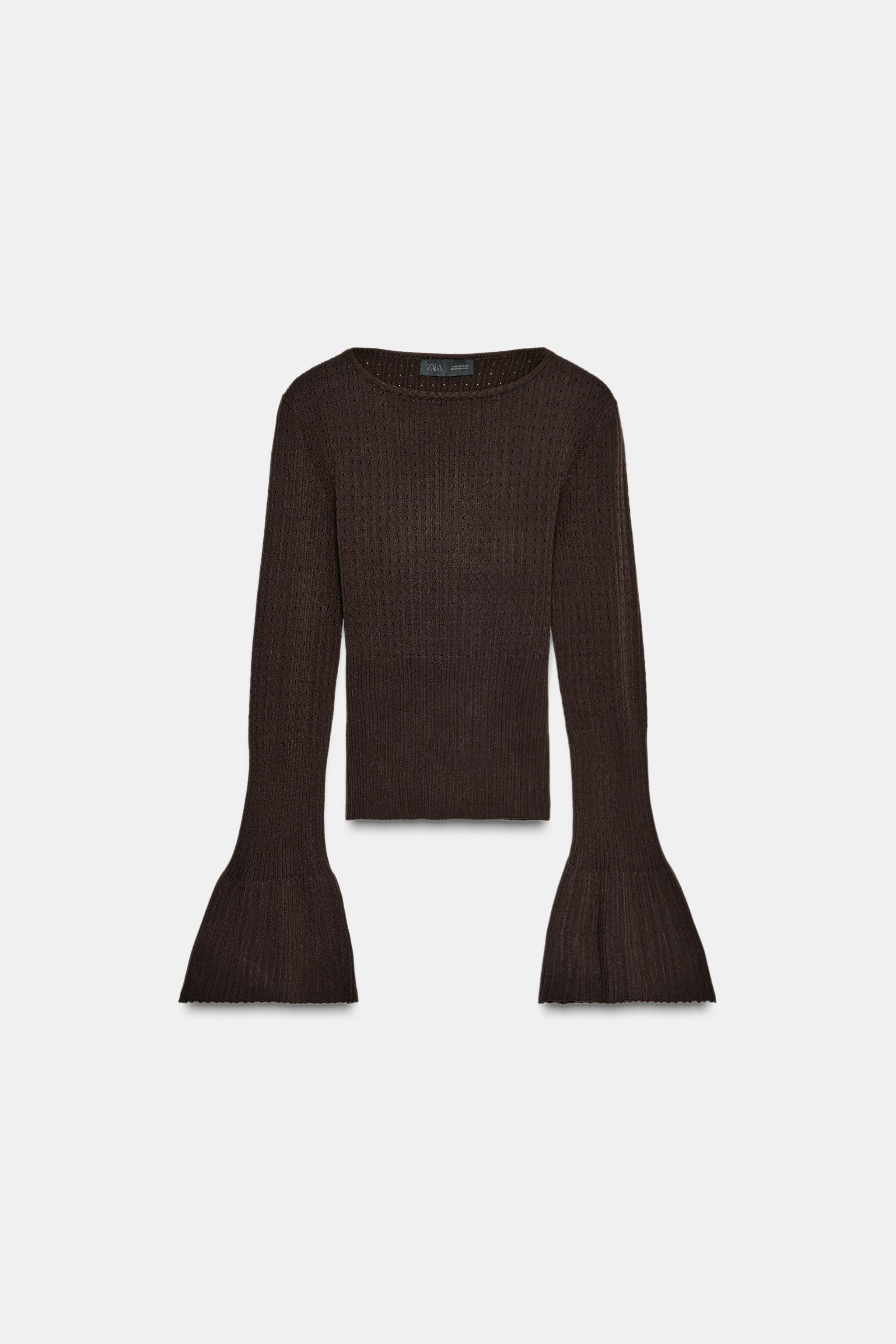 FITTED KNIT JUMPER WITH FLARED SLEEVES | Zara UK