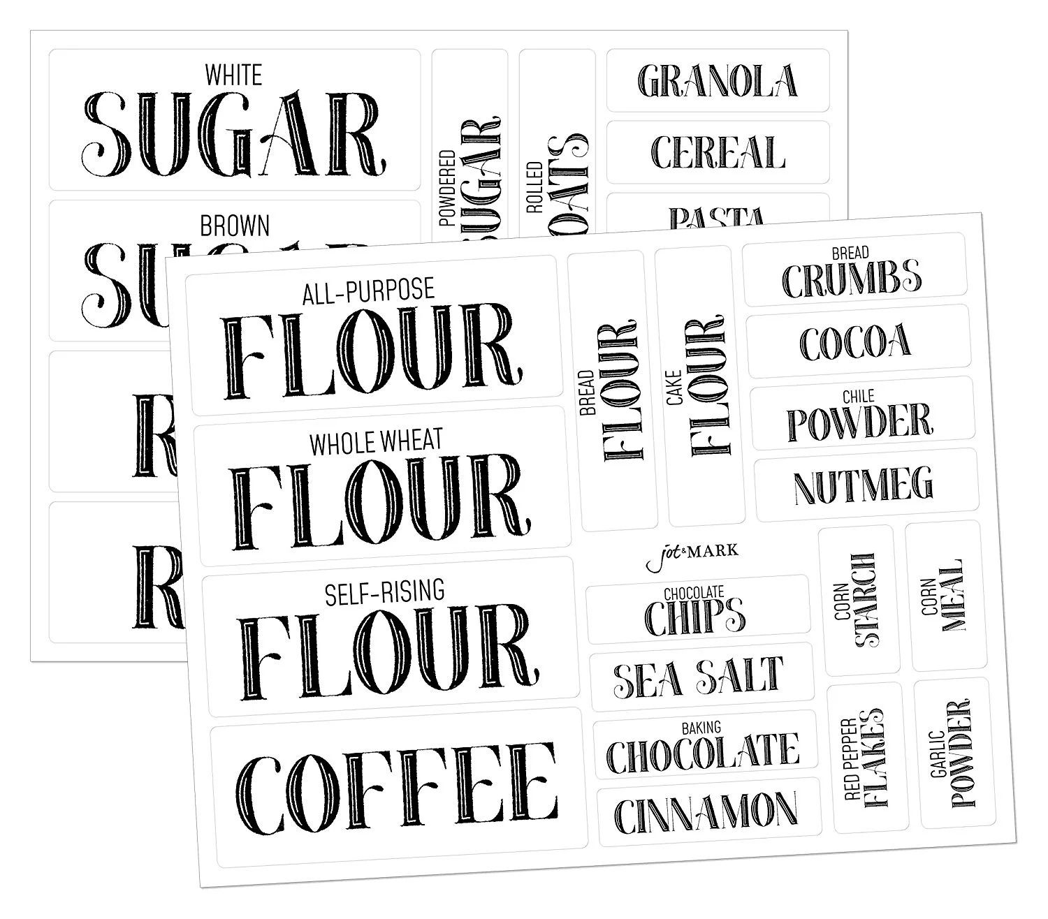 Preprinted Pantry Labels for Home Kitchen Container Jar Organization, Clear Stickers with Black T... | Walmart (US)