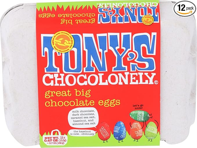 Tony's Chocolonely, Great Big Chocolate Eggs, Net wt. 5.7 Oz (Pack of 12) | Amazon (US)