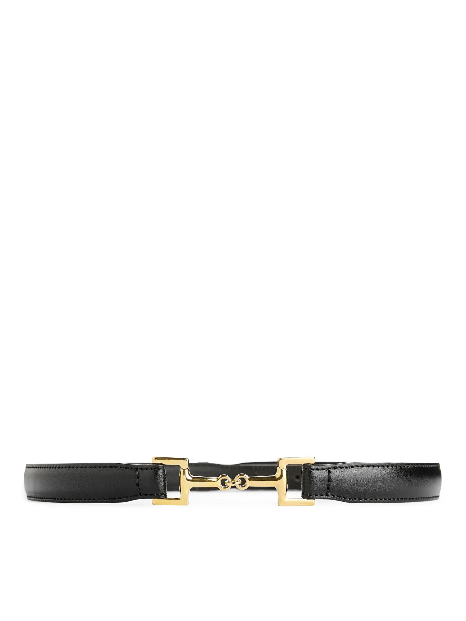Horsebit Buckle Leather Belt - Black - ARKET GB | ARKET (US&UK)