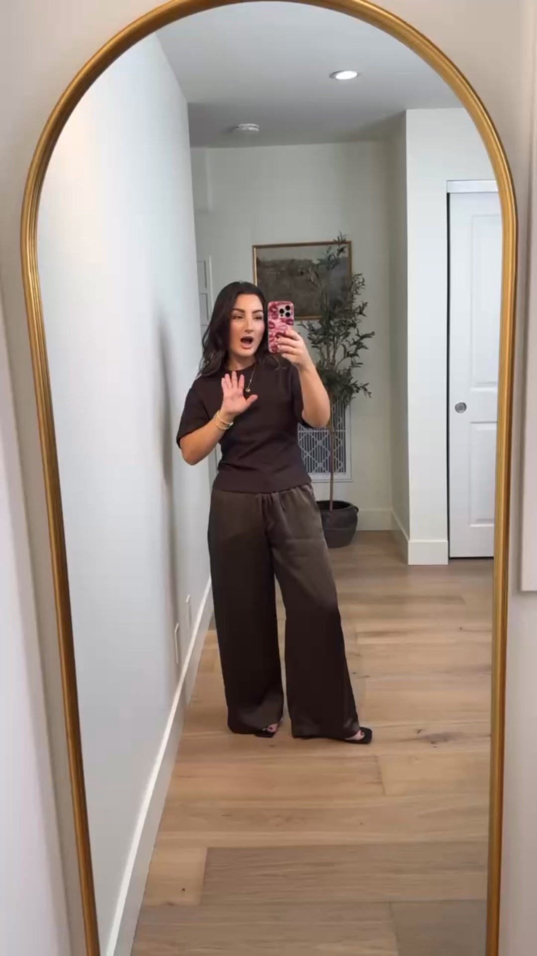 ONLY A FEW LEFT!!! 

Top size small petite 
Satin track pants size medium petite (I need a tiny heel!) 

5'0" 135lbs 
Petite friendly

#LTKootd #LTKSaleAlert #LTKPetite