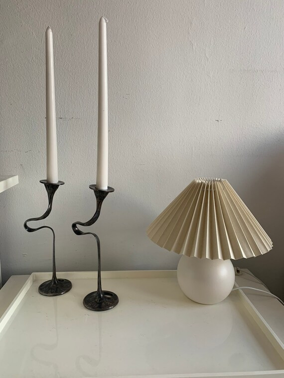 Vintage Wavy Metal Candlesticks | Etsy | Etsy (US)