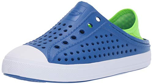 Skechers Boy's Foamies Guzman Steps - Aqua Surge Sneaker, Blue/Lime, 12 Little Kid | Amazon (US)