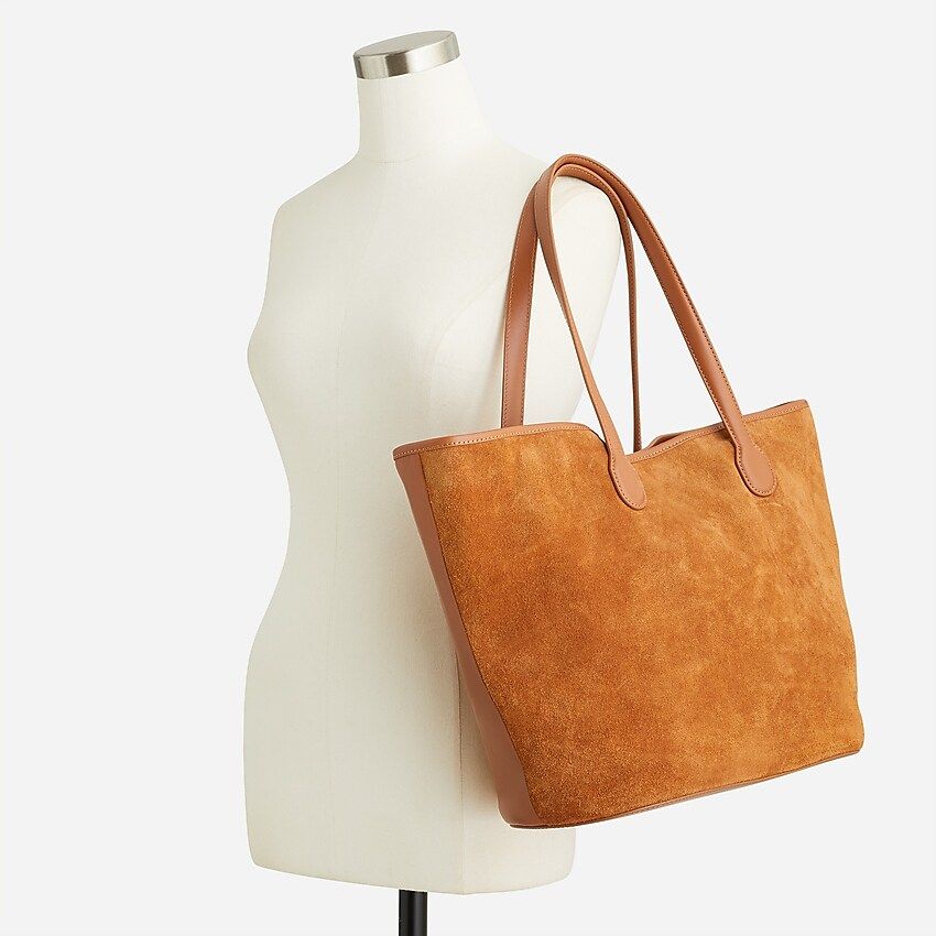 Tab tote bag in leather and suede | J.Crew US