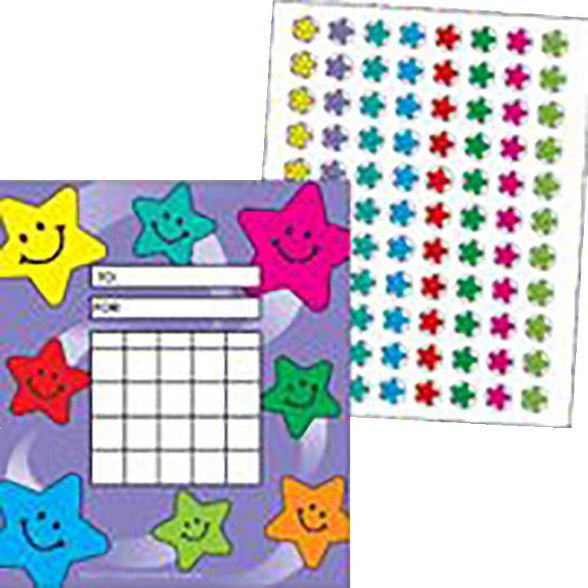 Teacher Created Resources Colorful Incentive Charts with Mini Stickers, Happy Stars, 5-1/4 x 6 in... | Target