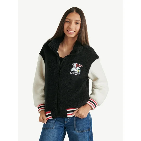 Justice x Snoopy Girls Sherpa Jacket, Sizes XS - XLP | Walmart (US)