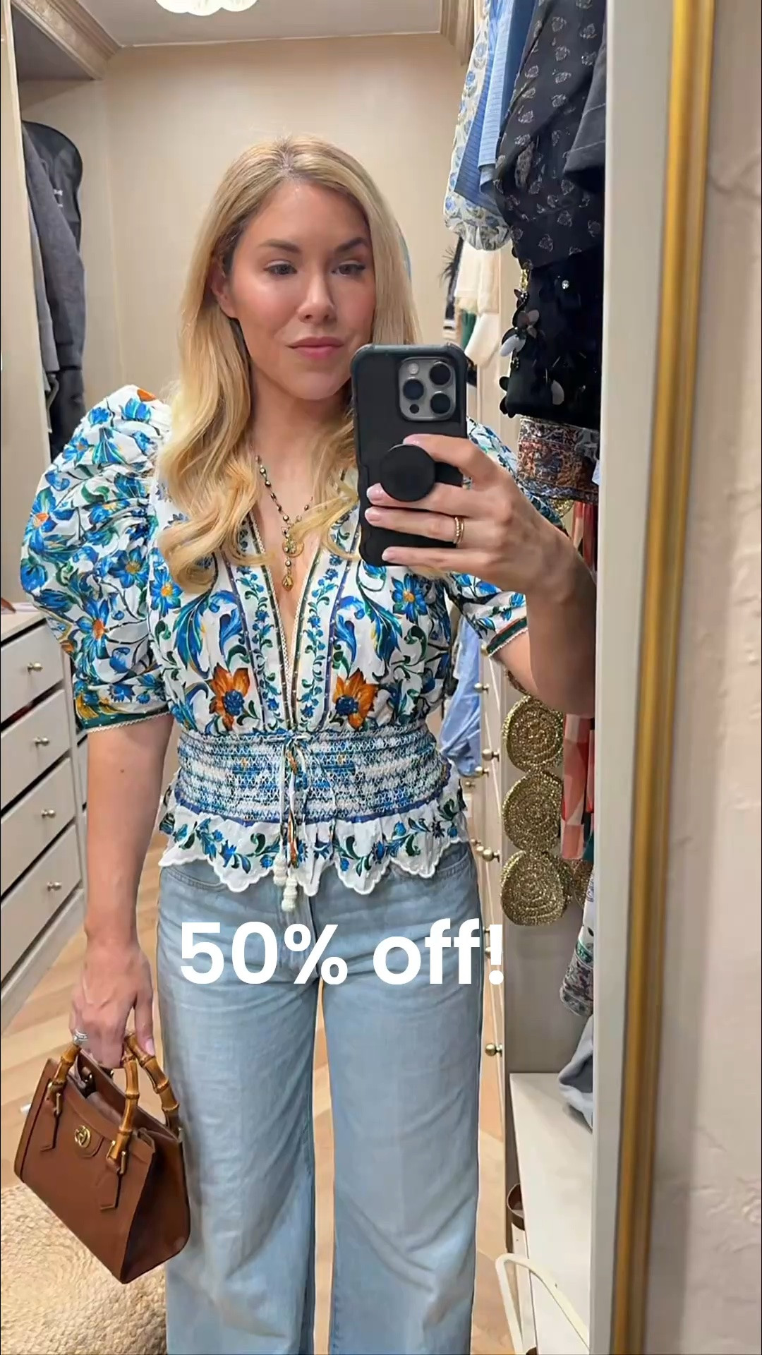 Farm Rio cute top sale!
(Love these jeans too and they were just restocked!)