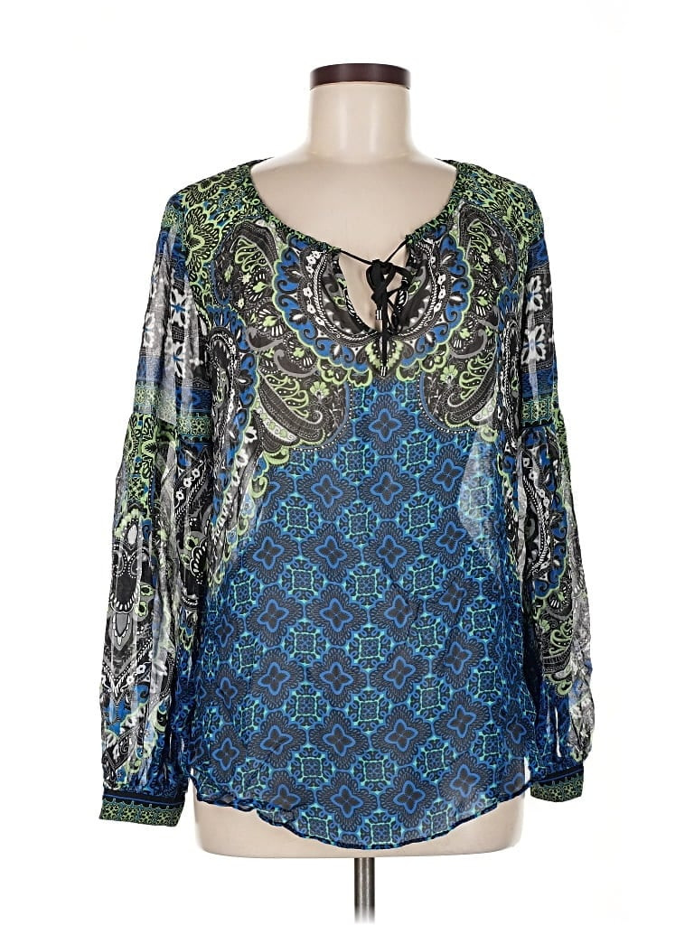 Hale Bob Blue Long Sleeve Blouse Size M - 76% off | ThredUp (US)