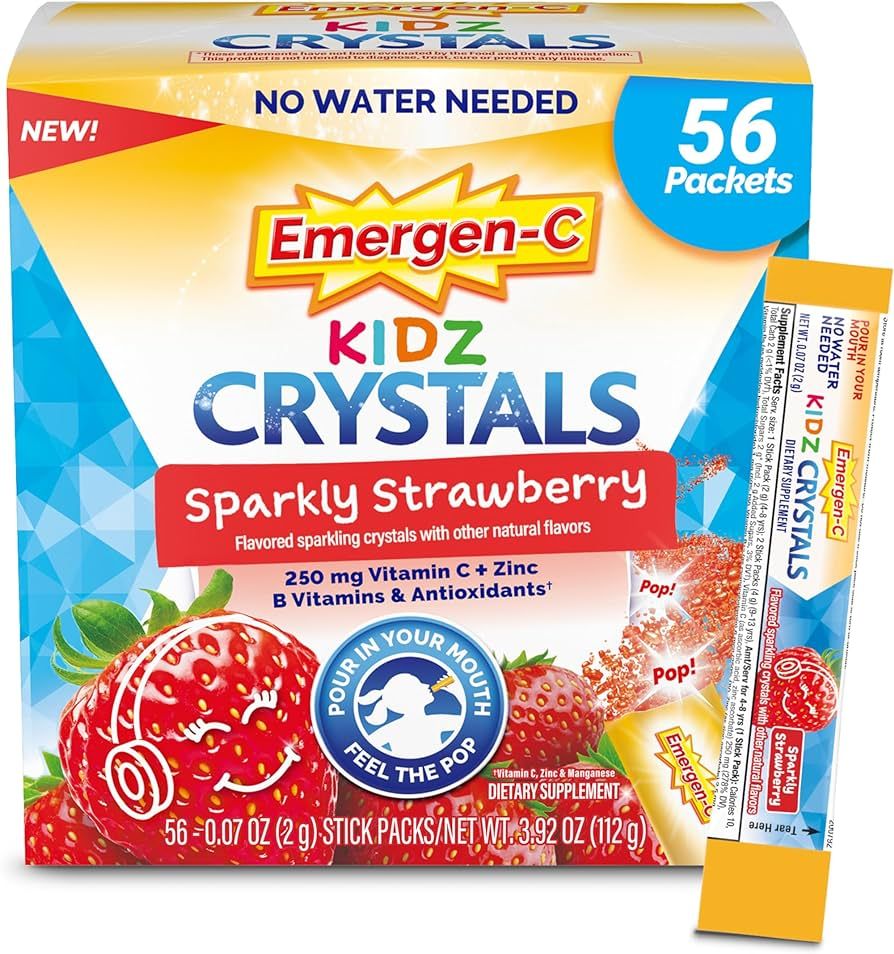 Emergen-C Kidz Crystals, On-the-Go Emergen-C Immune Support Supplement with Vitamin C, B Vitamins... | Amazon (US)