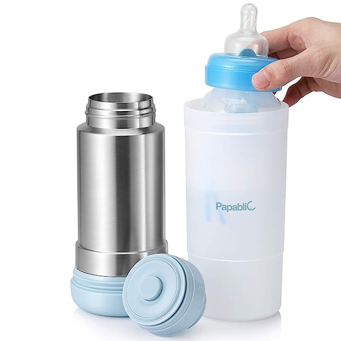 Papablic Portable Travel Baby Bottle Warmer On The Go, Fits Most Car Cup Holders, 12 oz | Amazon (US)