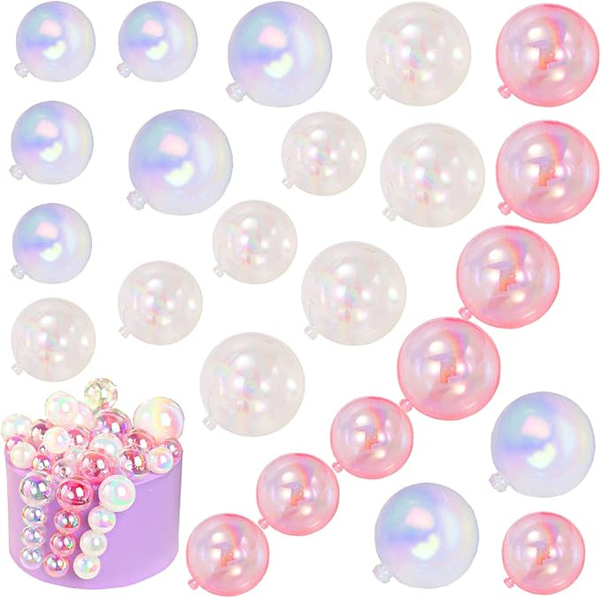 24 PCS Balls Cake Toppers Bubble Mini Balloon Topper Pearl Insert Cupcake DIY Decoration for Wedd... | Amazon (US)