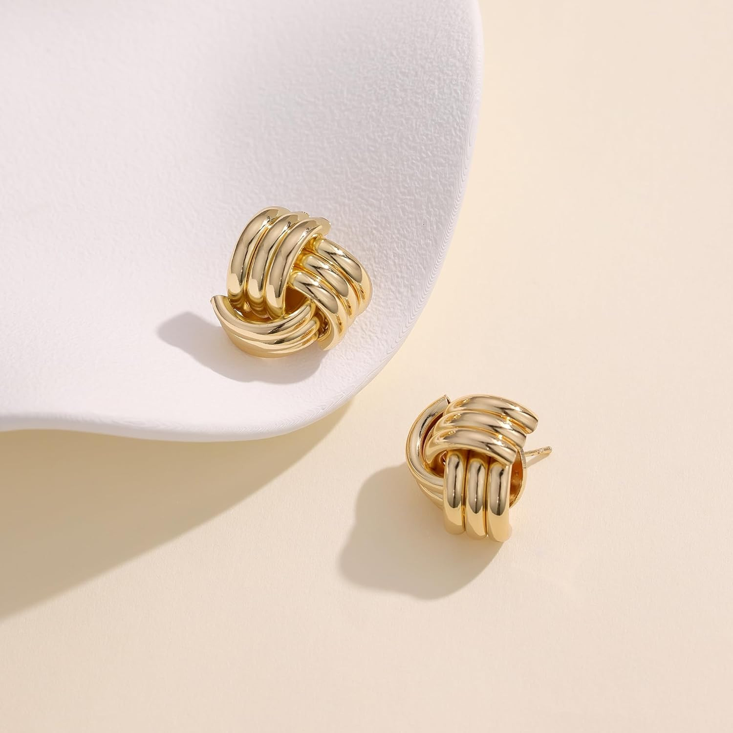 Knot Link Circle Dangle Earrings for Women, Geometric Drop Studs Earrings, Trendy Jewelry | Amazon (US)