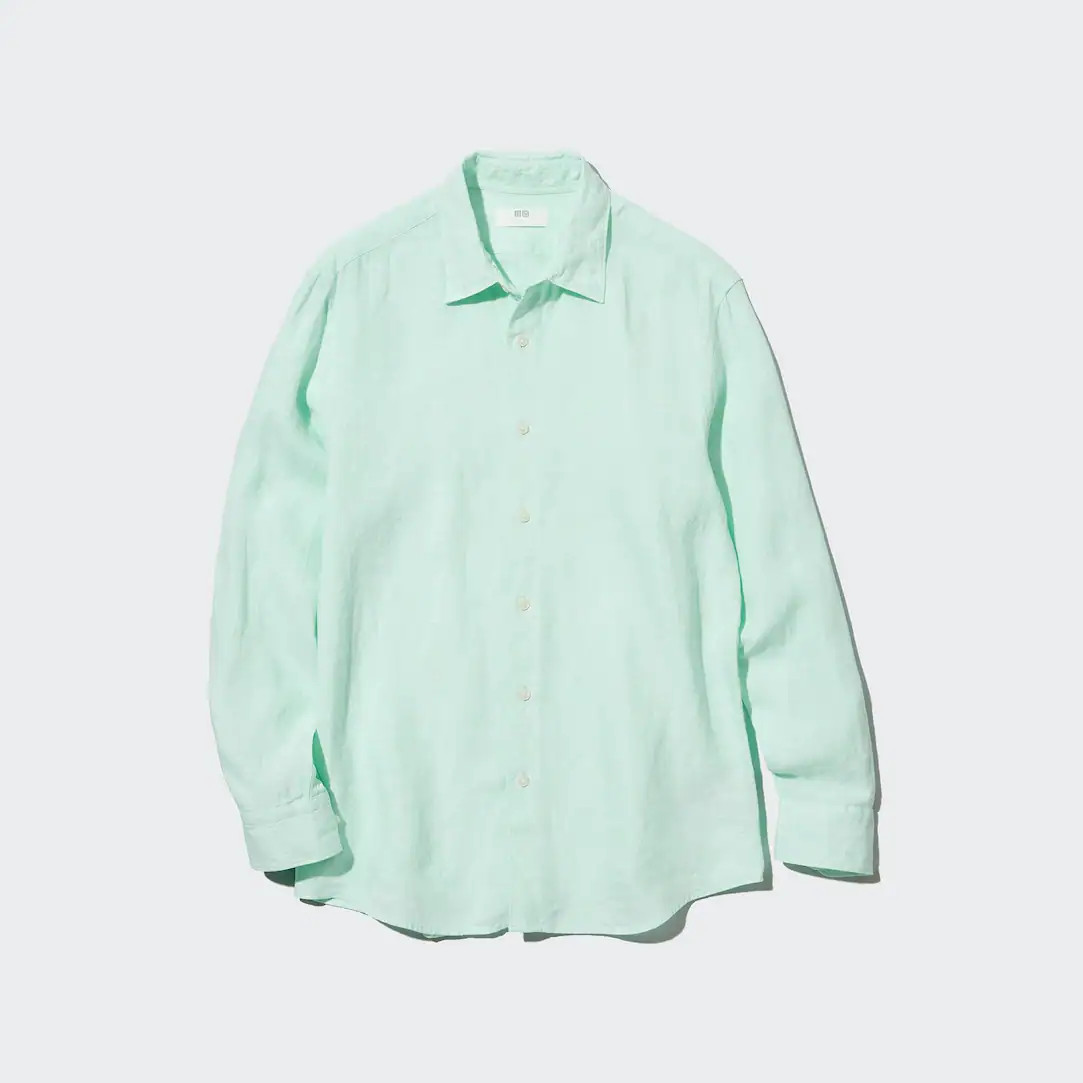100% Premium Linen Regular Fit Shirt (Regular Collar) | UNIQLO (UK)