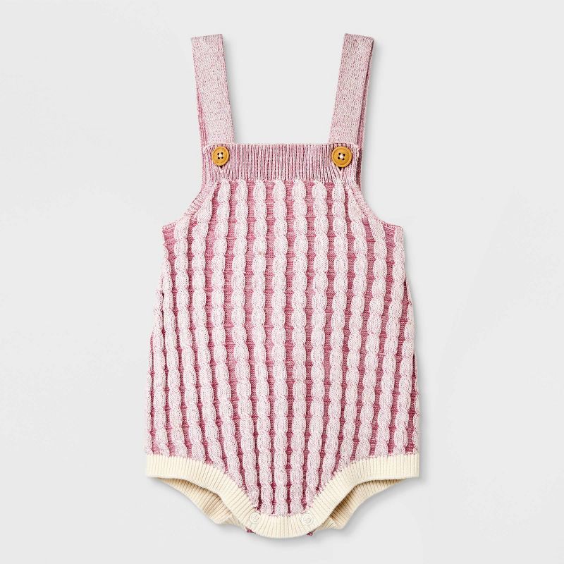 Baby Braided Cable Sweater Romper - Cat & Jack™ Mauve | Target