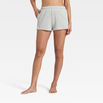 Women's PeachySoft French Terry Fleece Lounge Shorts - Wild Fable™ Gray L | Target
