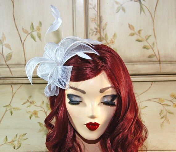 White Fascinator Headband - Kentucky Derby Fascinator - Bridal Fascinate Headband - Wedding Tea Part | Etsy (US)