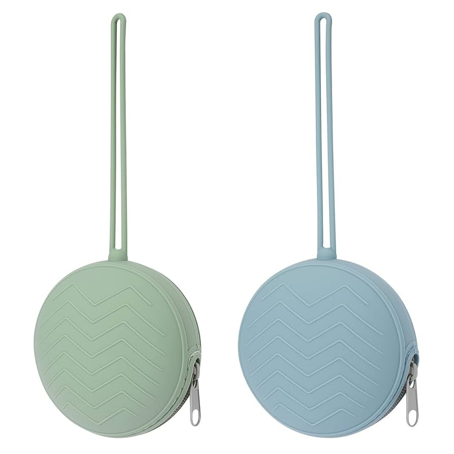 2 Pack Pacifier Holder Case, BPA Free Newborn Baby Silicone Pouch for Boys & Girls, Portable Cont... | Amazon (US)