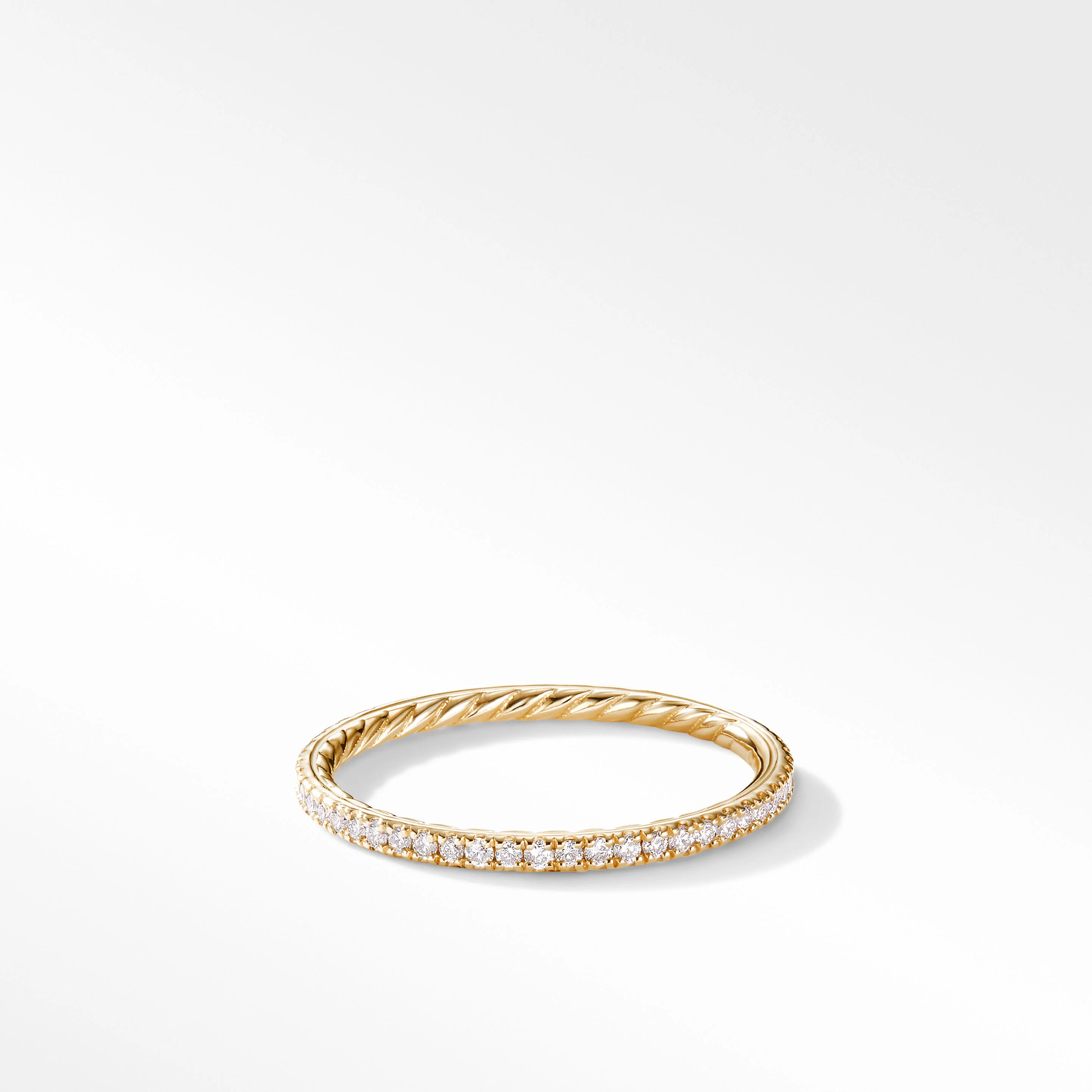 DY Eden Band Ring in 18K Yellow Gold with Pavé Diamonds | David Yurman
