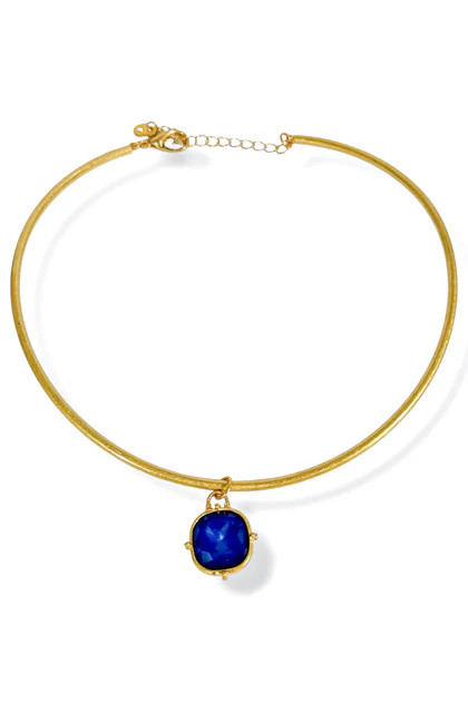 Zoe Capri Square Stone Pendant Wire Choker Necklace | The Willow Tree