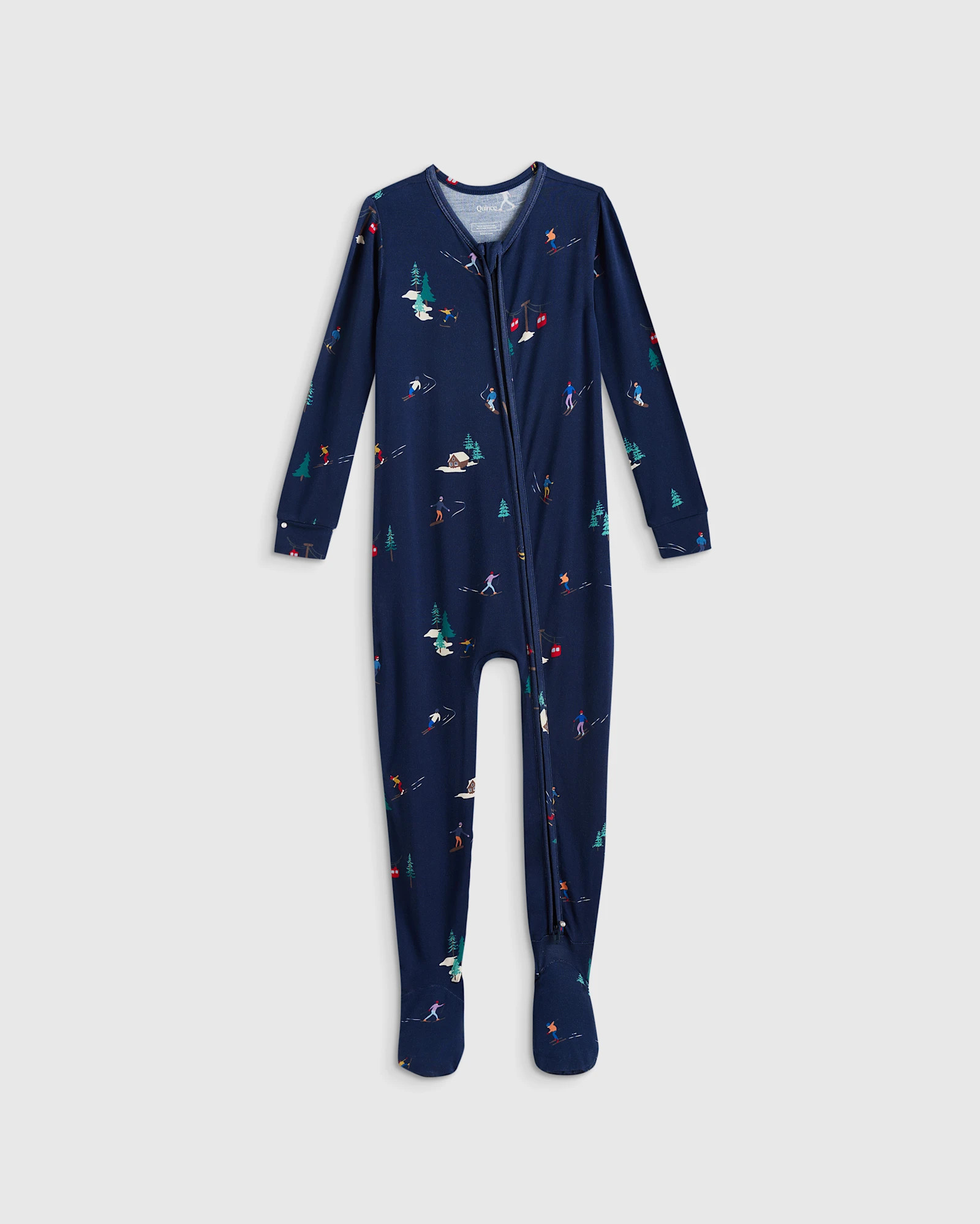 Quince | Bamboo Footie Pajama in Ditsy Floral, Size 2T | Quince