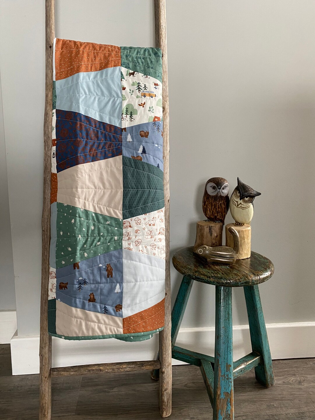 Camp Woodland Baby Quilt  45.5 X 46 - Etsy | Etsy (US)