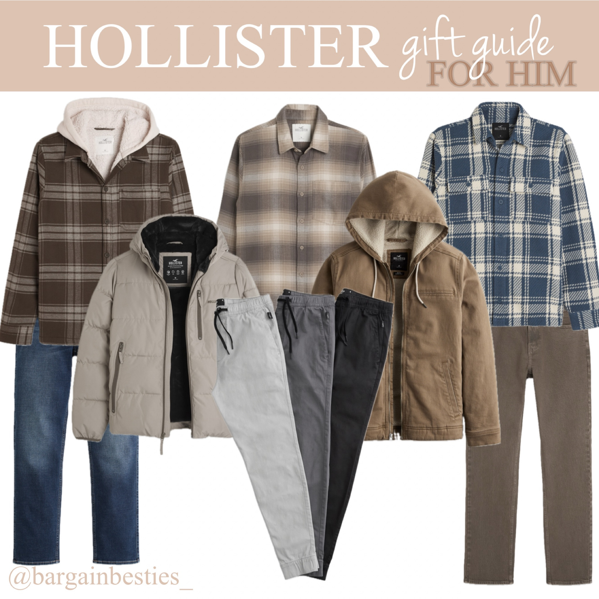 Hollister has some GREAT finds for the men in your life👏🏼👏🏼 so many perfect neutral shacket options and pants on sale!

#LTKGiftGuide #LTKmens #LTKHolidaySale