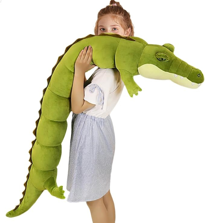 ELAINREN Large Realistic Crocodile Plush Giant Alligator Stuffed Animal Soft Green Crocodile Hugg... | Amazon (US)
