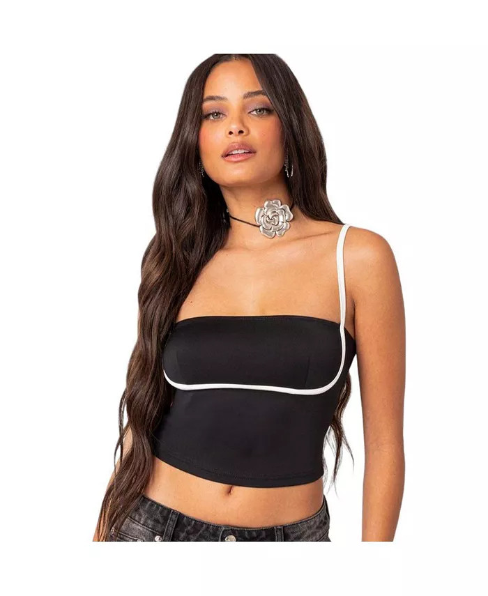 Edikted Women's Yang contrast strap tank top - Macy's | Macy's