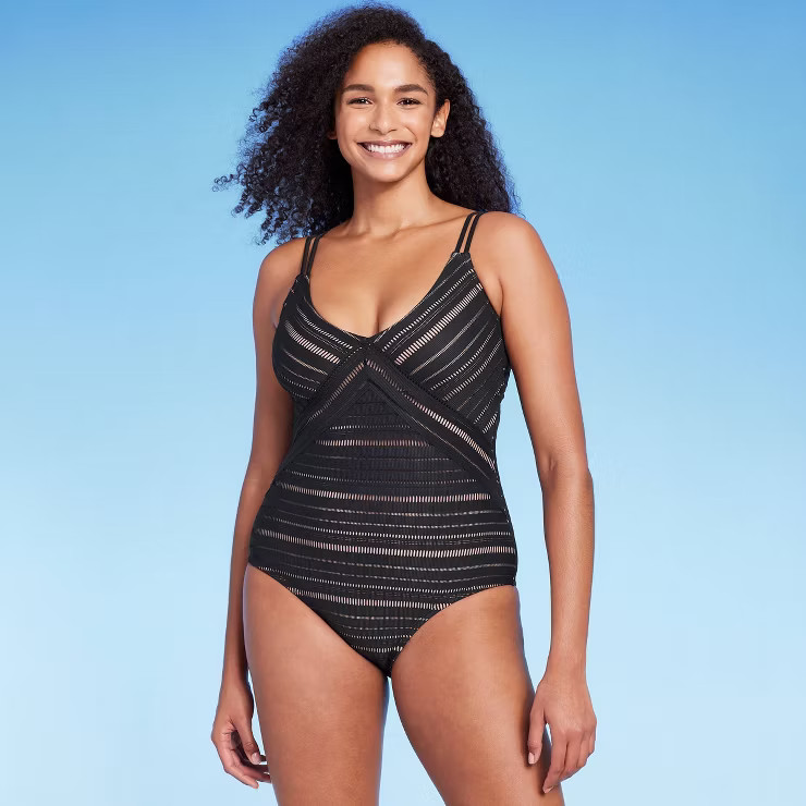 Women's Crochet High Neck One Piece Swimsuit - Kona Sol™ | Target