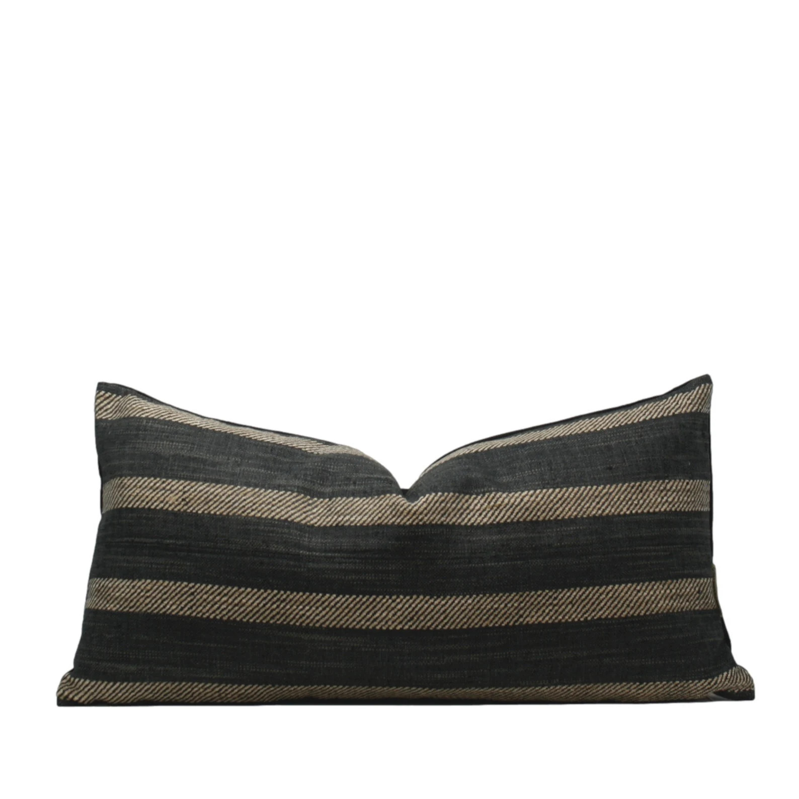 Pearce Charcoal and Taupe Stripe Pillow Cover, Modern Farmhouse Pillow, Woven Stripe Pillow, - Et... | Etsy (US)