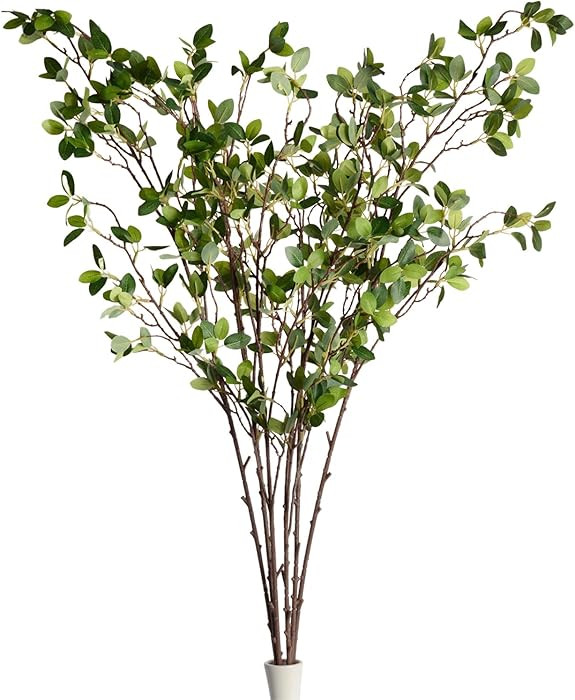 DVGUN 6 Branches Artificial Stems for Vase 43 inch Faux Greenery Plant Fake Stems Leaf for Fake T... | Amazon (US)