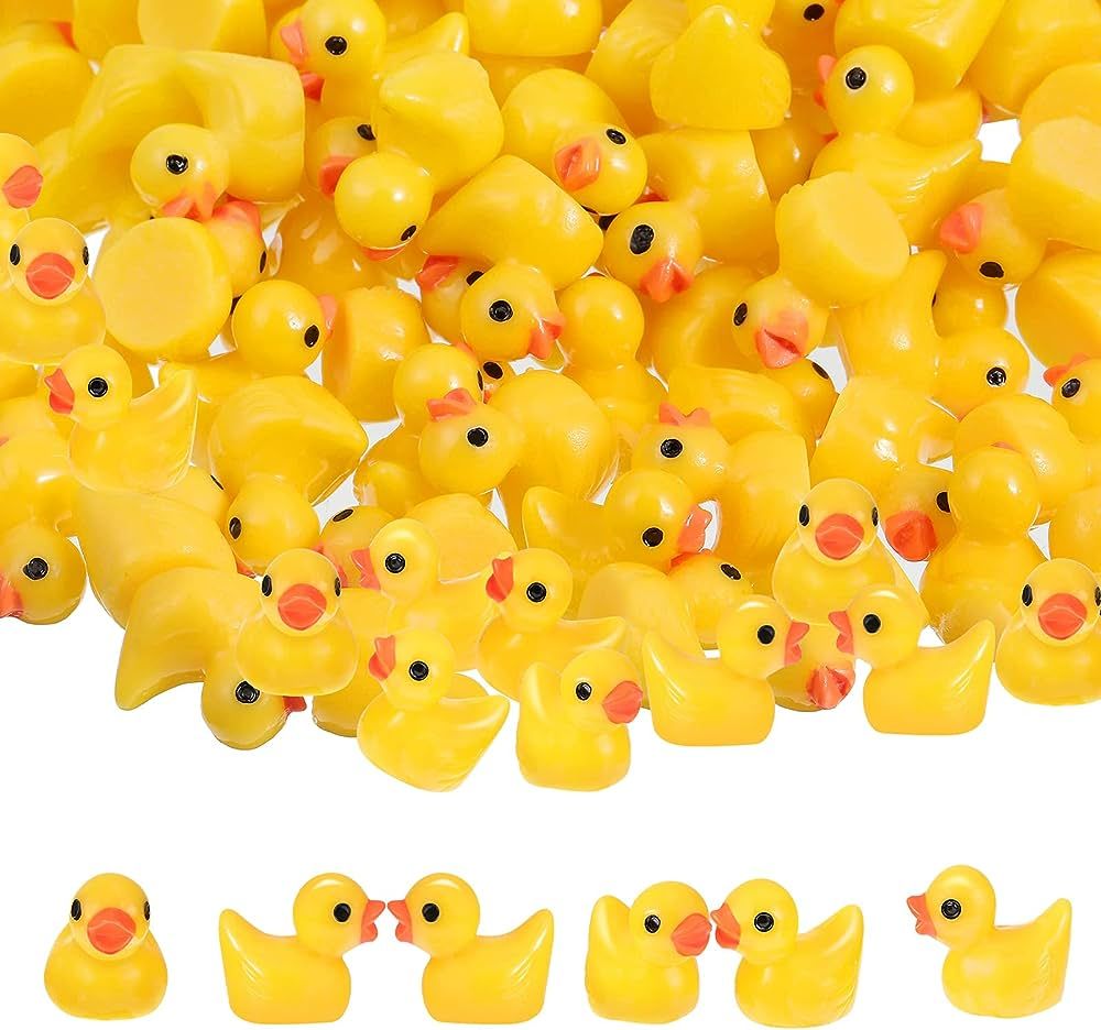 150 P Mini Resin Ducks Miniature Ducks Yellow Tiny Duckies Figures for Home Prank Game Micro Land... | Amazon (US)