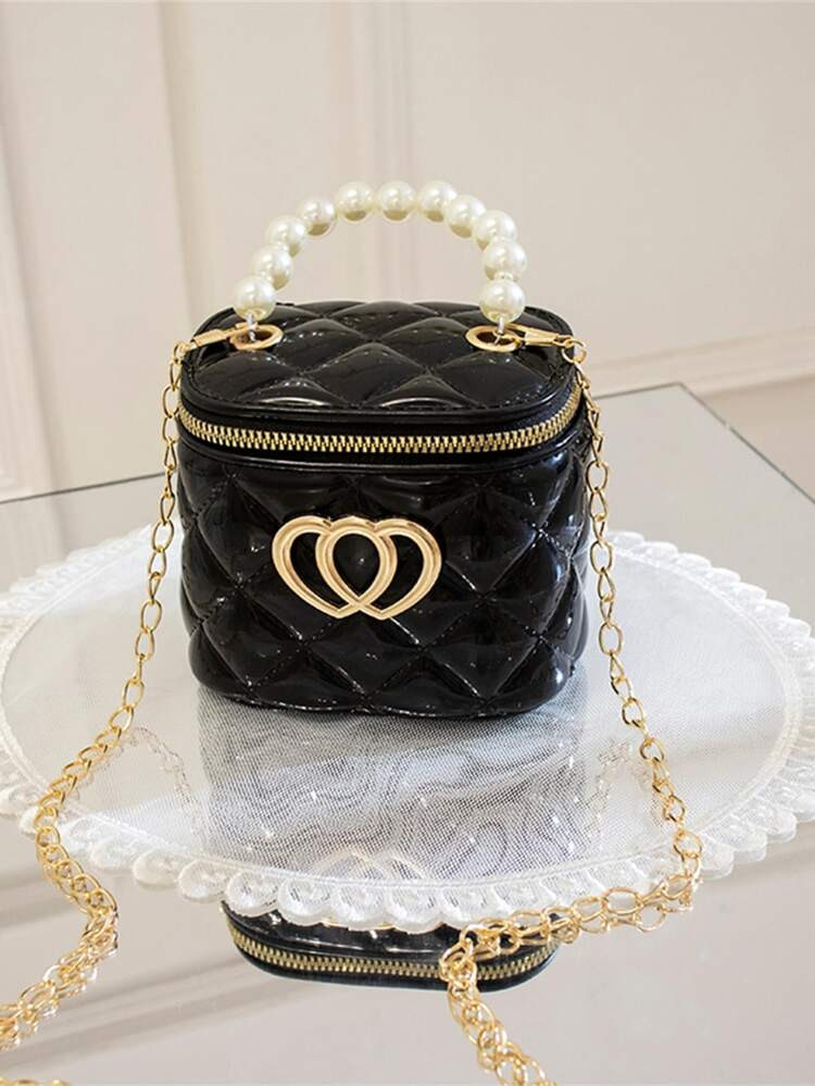 Mini Faux Pearl Decor Quilted Chain Satchel Bag | SHEIN