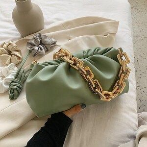 Cloud Pleated Chain Cute Crossbody Shoulder Clutch Bag Women Handbags | Etsy (US)