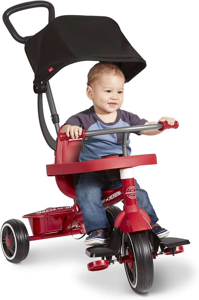 Radio Flyer 4-in-1 Pedal & Push Stroll ’N Trike, Ages 1-5, Toddler Tricycle & Stroller, High-De... | Amazon (US)