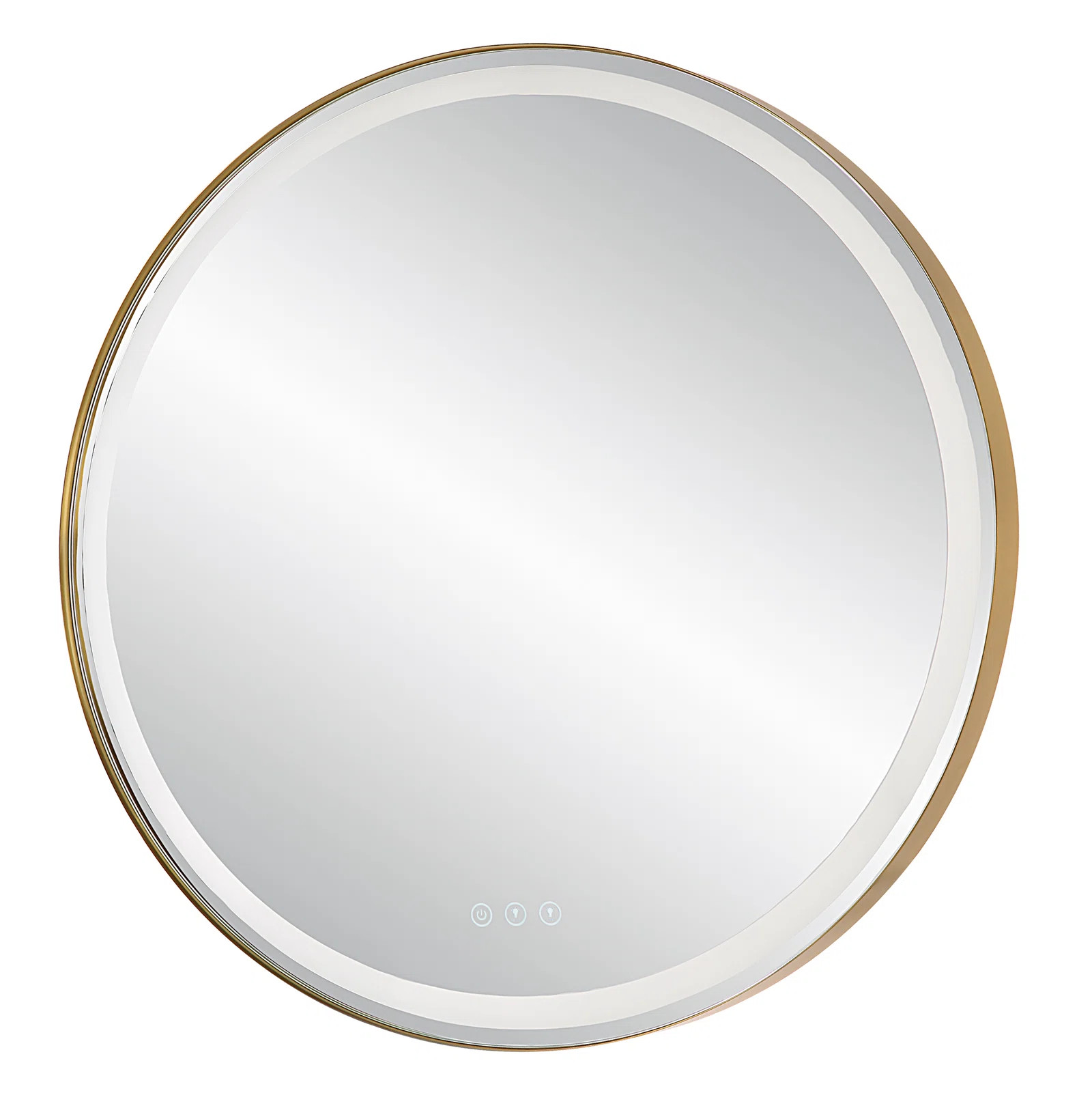 Mattia Stainless Steel Round LED Wall Mirror | Wayfair North America