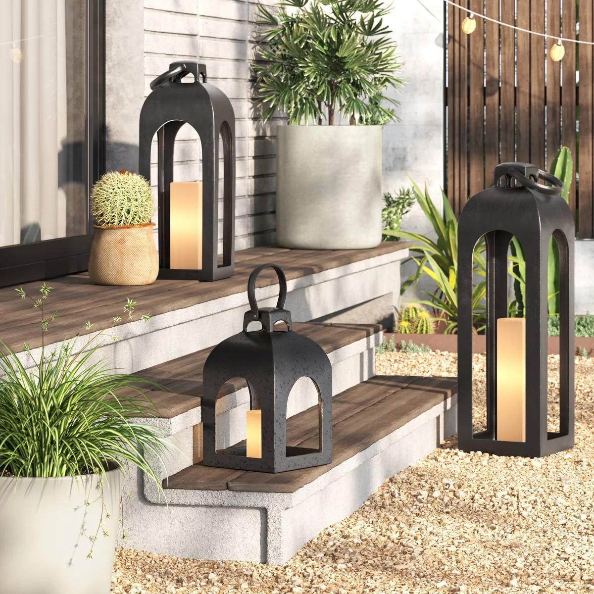 Cast Aluminum Outdoor Lantern Candle Holder Black - Threshold™ | Target