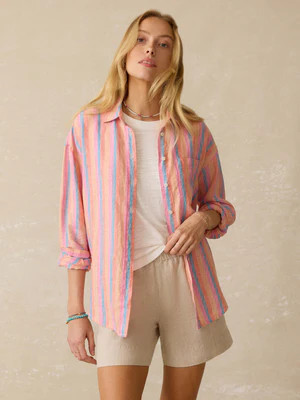 Laguna Linen Relaxed Shirt - Cabana Multi Stripe | Faherty