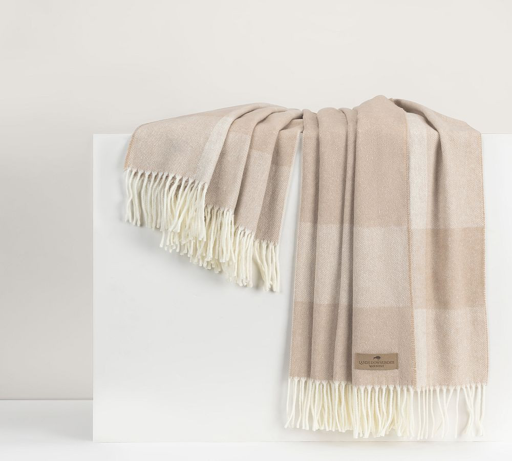 Lands Downunder Hampton Plaid Herringbone Throw | Pottery Barn (US)