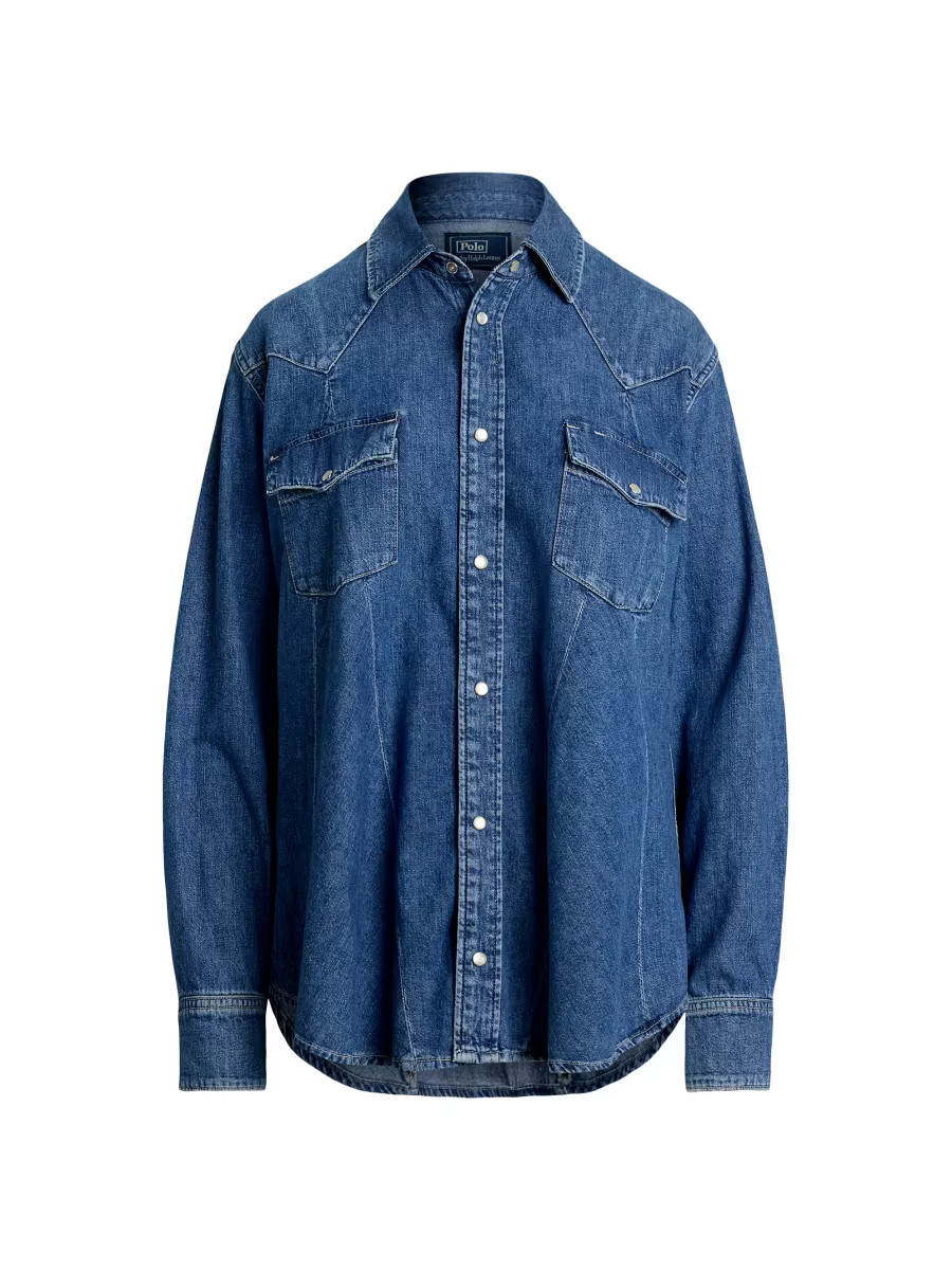 Trapeze Western Denim Shirt | Saks Fifth Avenue