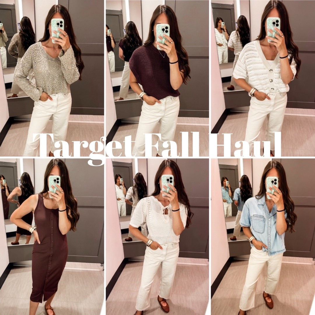 Target tall haul try on! 
Beige long sleeve XS 
Brown top XS 
Striped cardigan XS 
Dress XS 
Crochet top XS 
Chambray top XS 
Pants OOS linked similar 
Shoes OOS linked similar 

#LTKStyleTip #LTKFindsUnder100 #LTKFindsUnder50