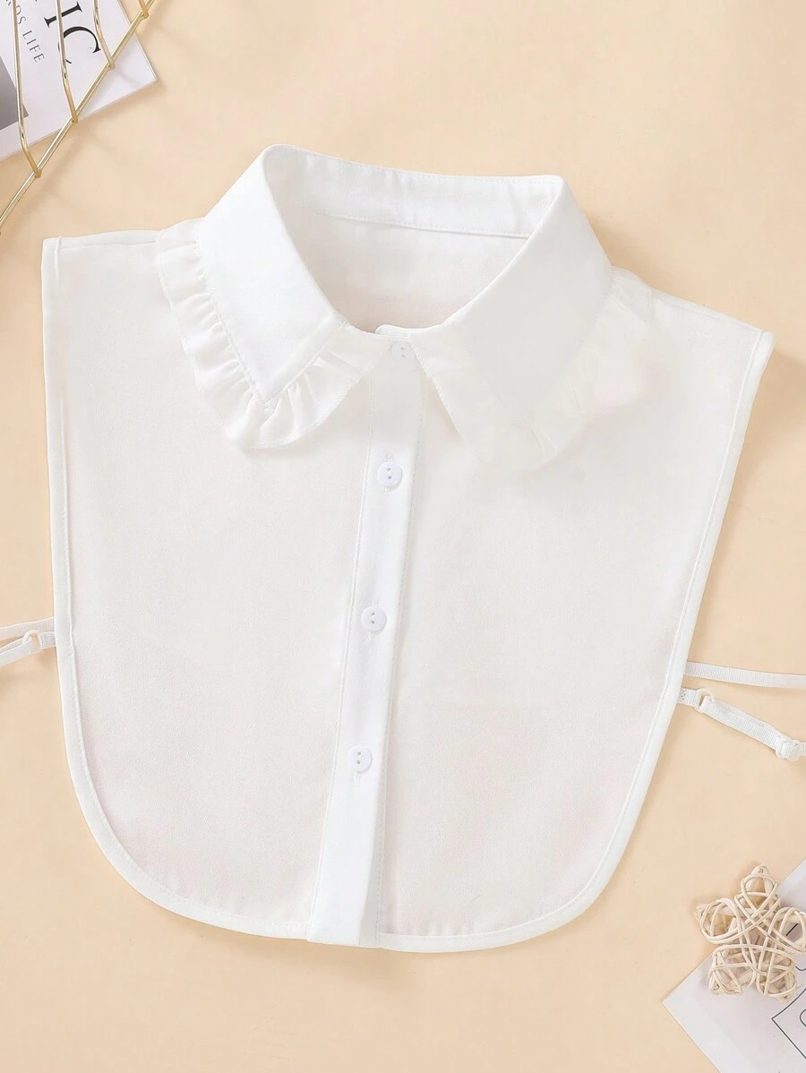 1pc Women White Lace Pointed Collar Chiffon Detachable Collar, Fashionable And Versatile Personal... | SHEIN
