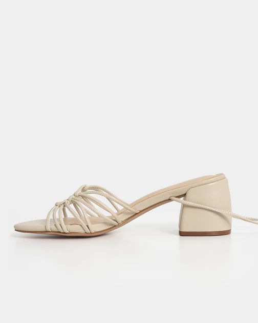 Celia Strappy Lace Up Heels - Cream | VICI Collection