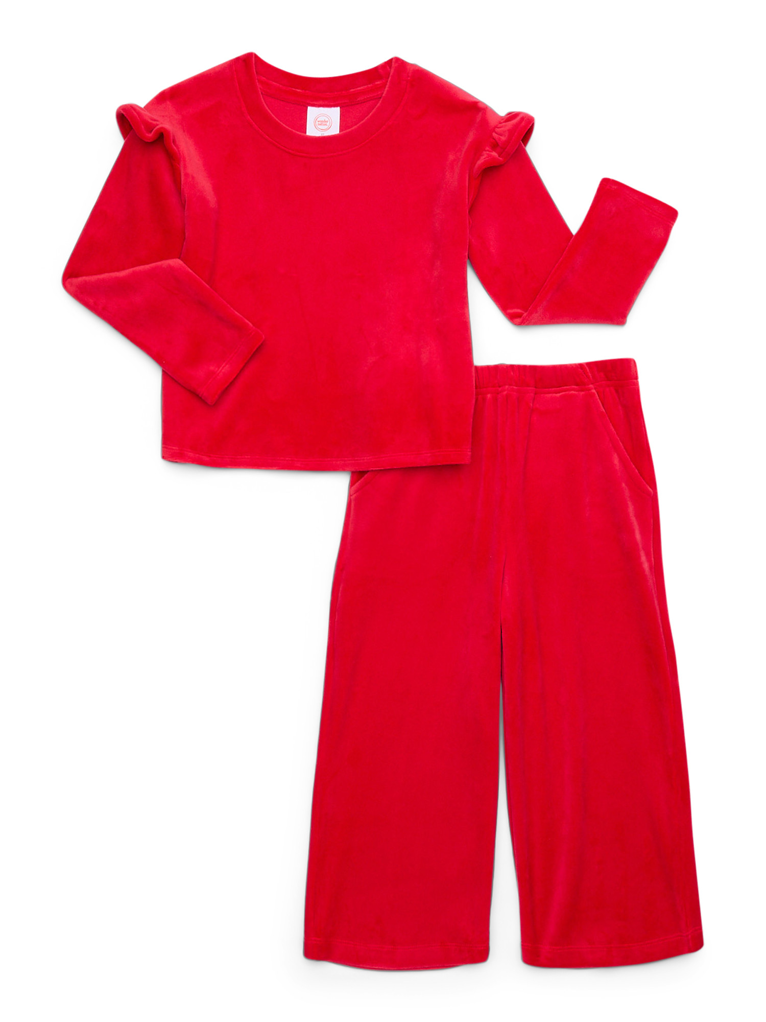 Wonder Nation Toddler Girl Velour Top and Pants Set, Sizes 12 Months-5T | Walmart (US)