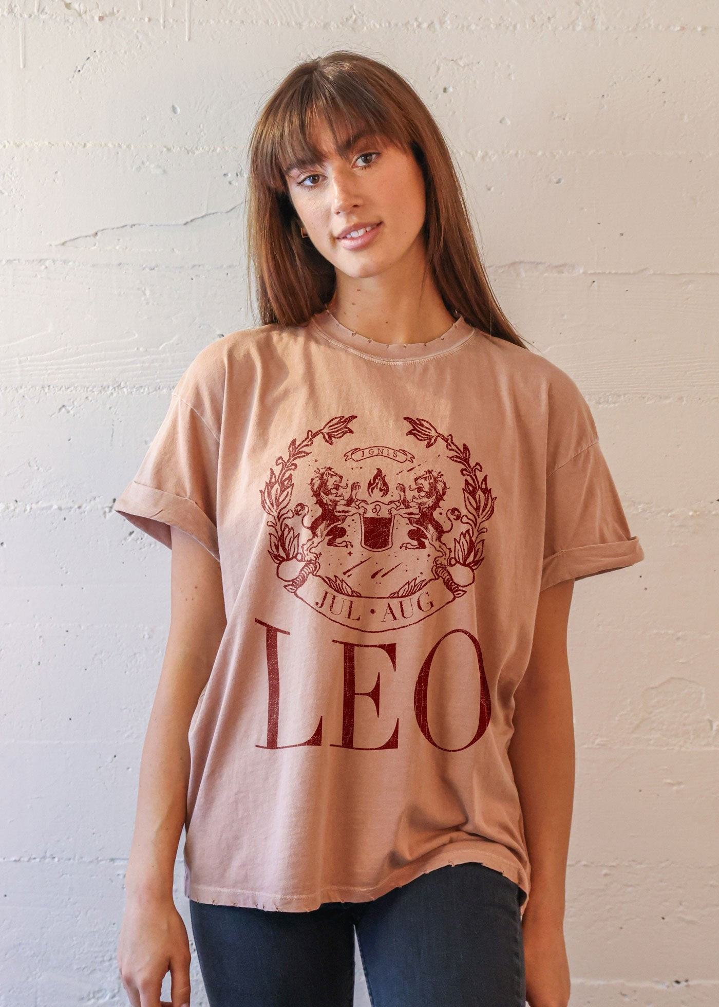 GirlDangerous: Leo Collegiate Clay Boyfriend Tee | Girl Dangerous